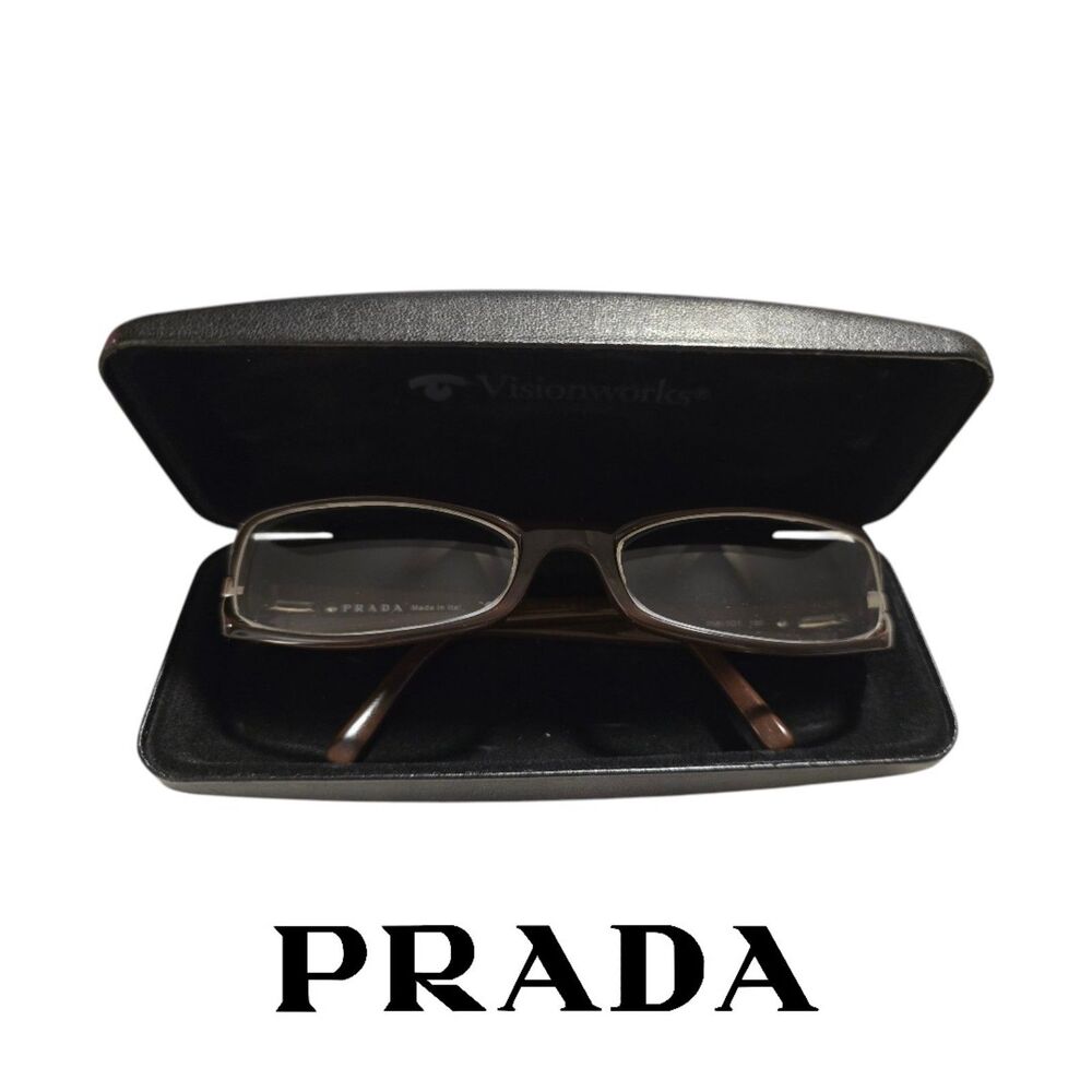 Prada VPR 13N Burgundy Rectangular Designer Glasses 52-19 Frames - Picture 5 of 5